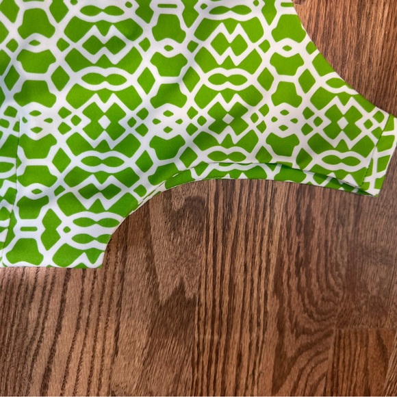 Jude Connally Lime Green & White Geometric Midi Dress - Picture 9 of 13